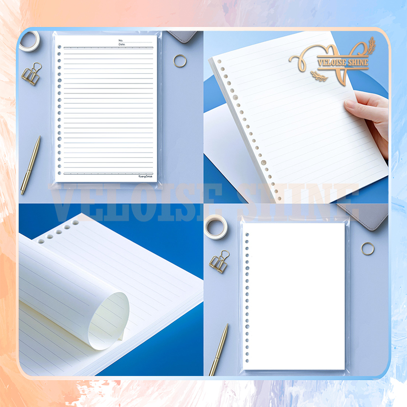 VLSHINE Loose Leaf A5 Refill Binder Paper Fill Binder A5 Plain Line 20 ...