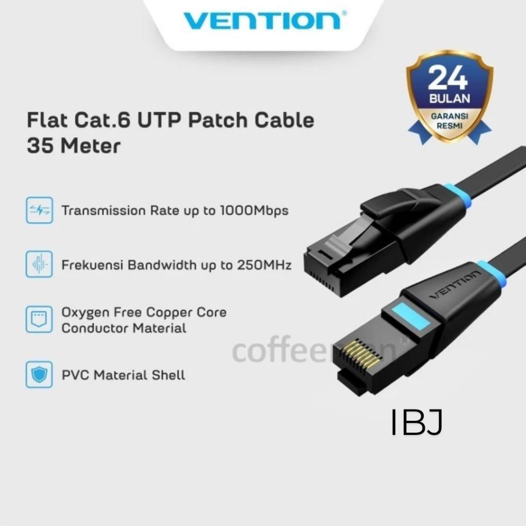 VENTION สาย LAN RJ45 Cat.6 Gigabit Ethernet (0.5 - 5 เมตร) - IBJ, 5 ...