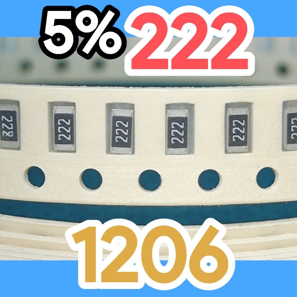 10 ชิ้นตัวต้านทานชิป smd 222 2K2 5% ขนาด 1206 3216 2.2Kohm 2.2 Kohm 2 ...