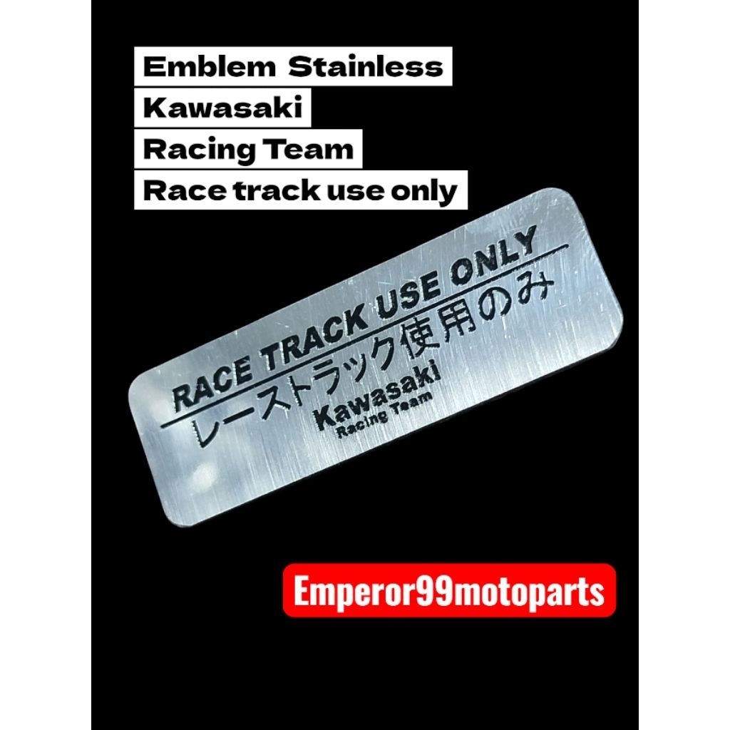KAWASAKI RACING TEAM RACE TRACK EMBLEM ใช้สแตนเลสเท่านั้น ขนาด 60mm x ...