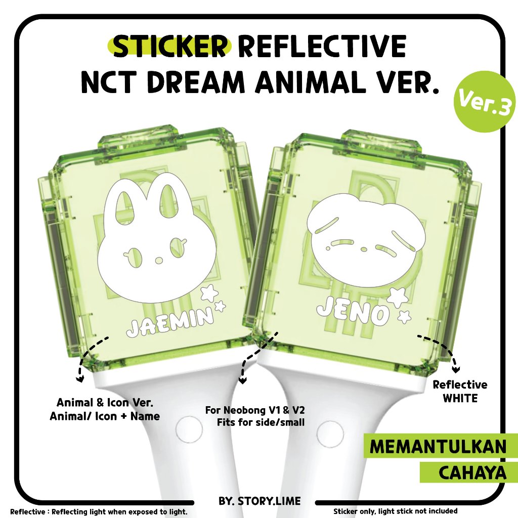 Deco สติ๊กเกอร์สะท้อนแสง NCT DREAM Animal Kpop Decal สําหรับ NEOBONG ...