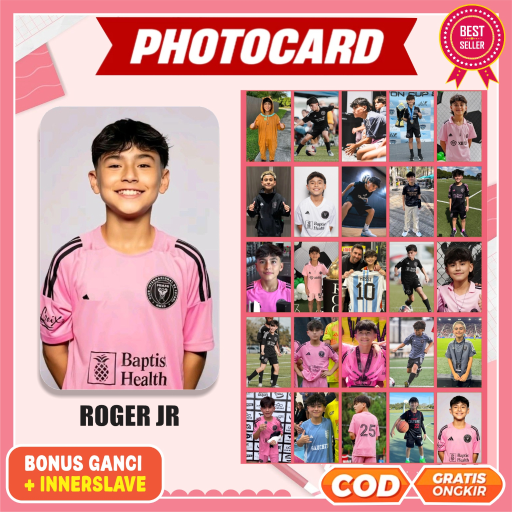 Roger JR Inter Miami Photocard พวงกุญแจโบนัสหนา 50 ชิ้น | Shopee Thailand