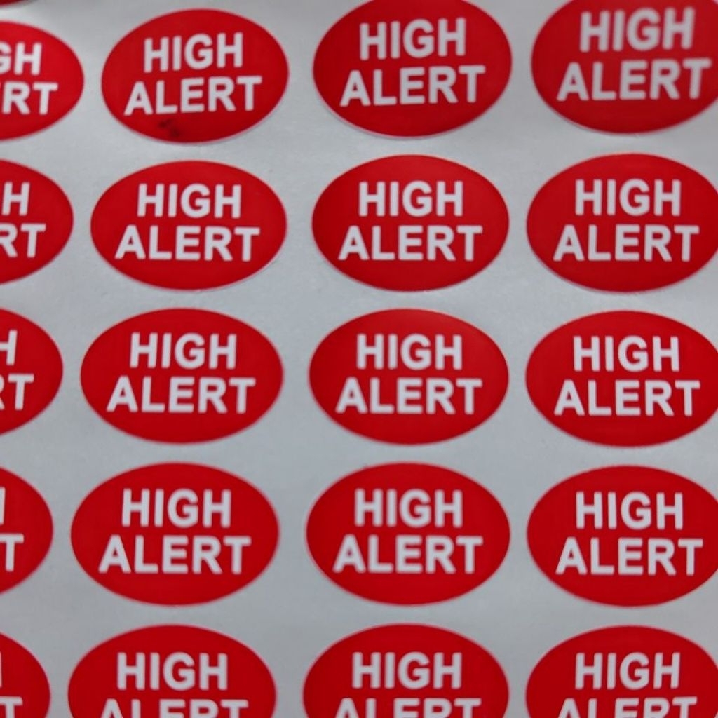 Lasa Oval Stickers High Alert Oval Stickers ขนาด 2.2X 1.6cm | Shopee ...