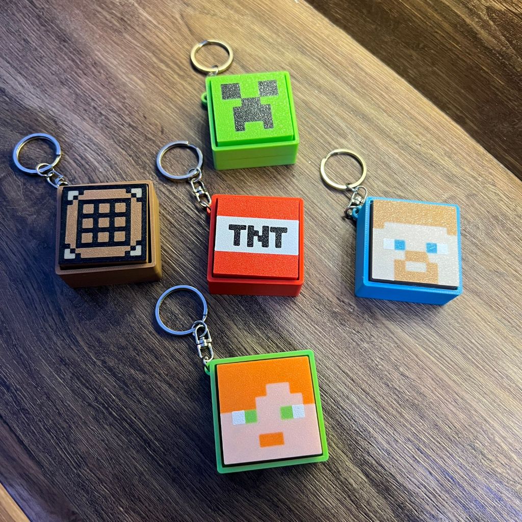 พวงกุญแจ GANTUNGAN TNT & Creeper Fidget – พิมพ์ 3 มิติ Pop It Anti ...