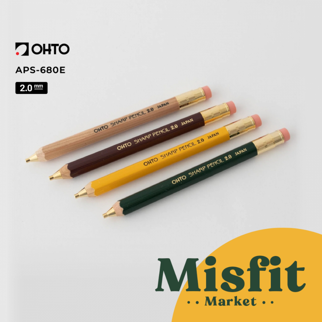 Ohto APS680E Sharp Wooden Mechanical Pencil Lead Holder 2.0 mm