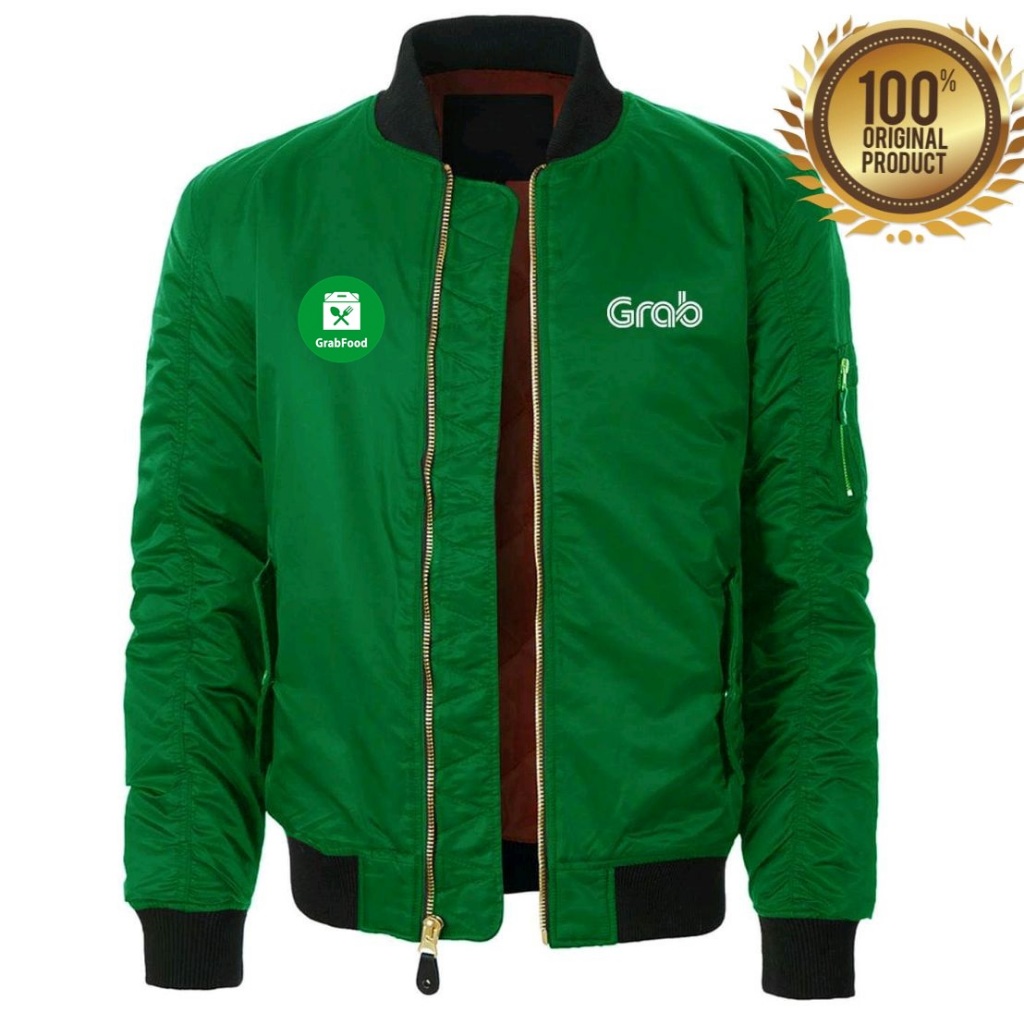 !! Premium grabbike grabfood เสื้อแจ็คเก็ตบอมเบอร์ซิป Original grabbike ...