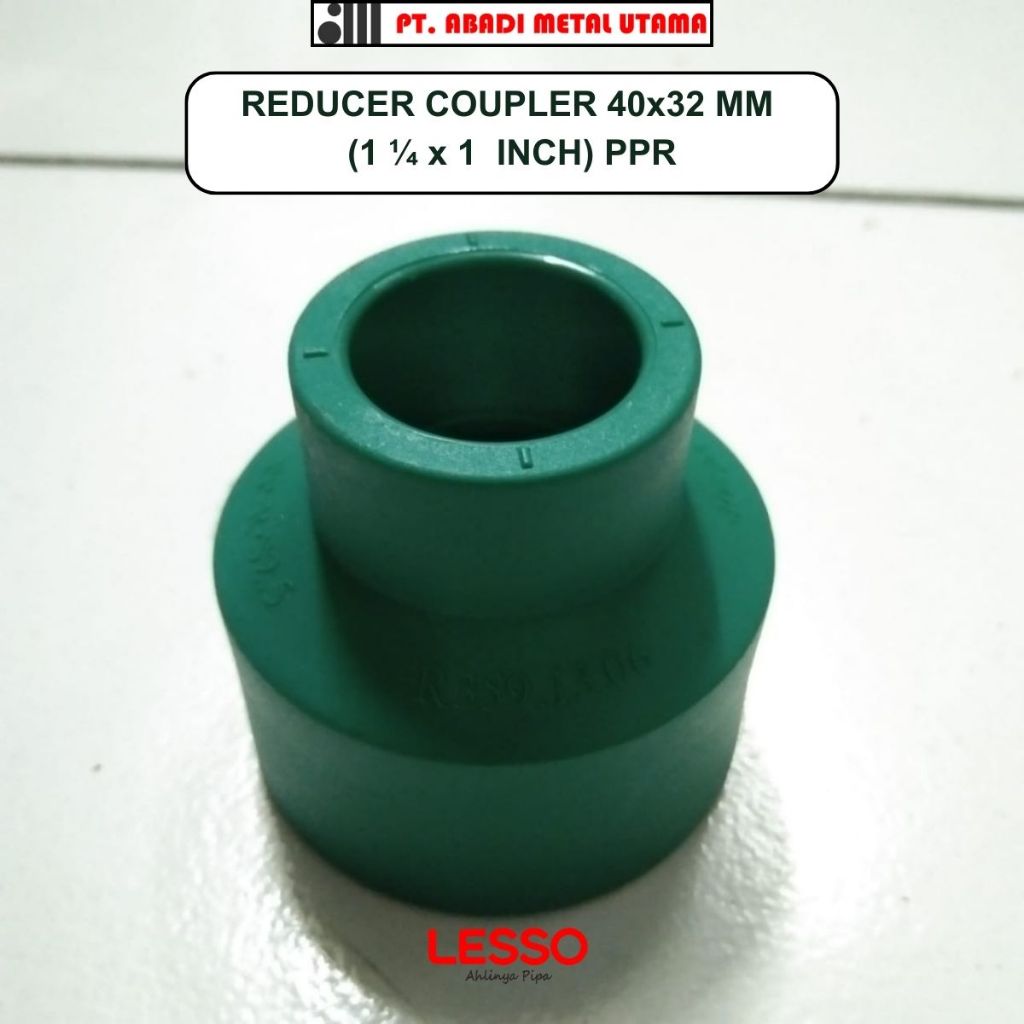 Ppr Lesso Coupler ลด (ตัวลดซ็อกเก็ต PPR) สีเขียว 40x32 มม. (1 1⁄4 x 1 ...