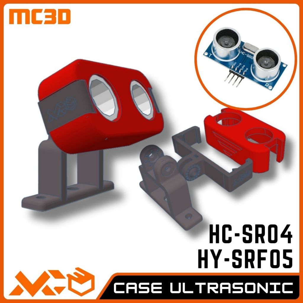 MERAH BRACKET HC-SR04 SR04 ULTRASONIC RED RED CASE ULTRASONIC CHASING ...