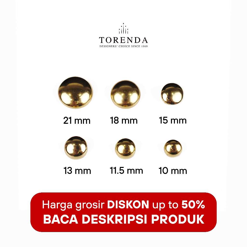 Torenda Japanese Gold Buttons Wholesale Gold Button Shiny Sphere ...