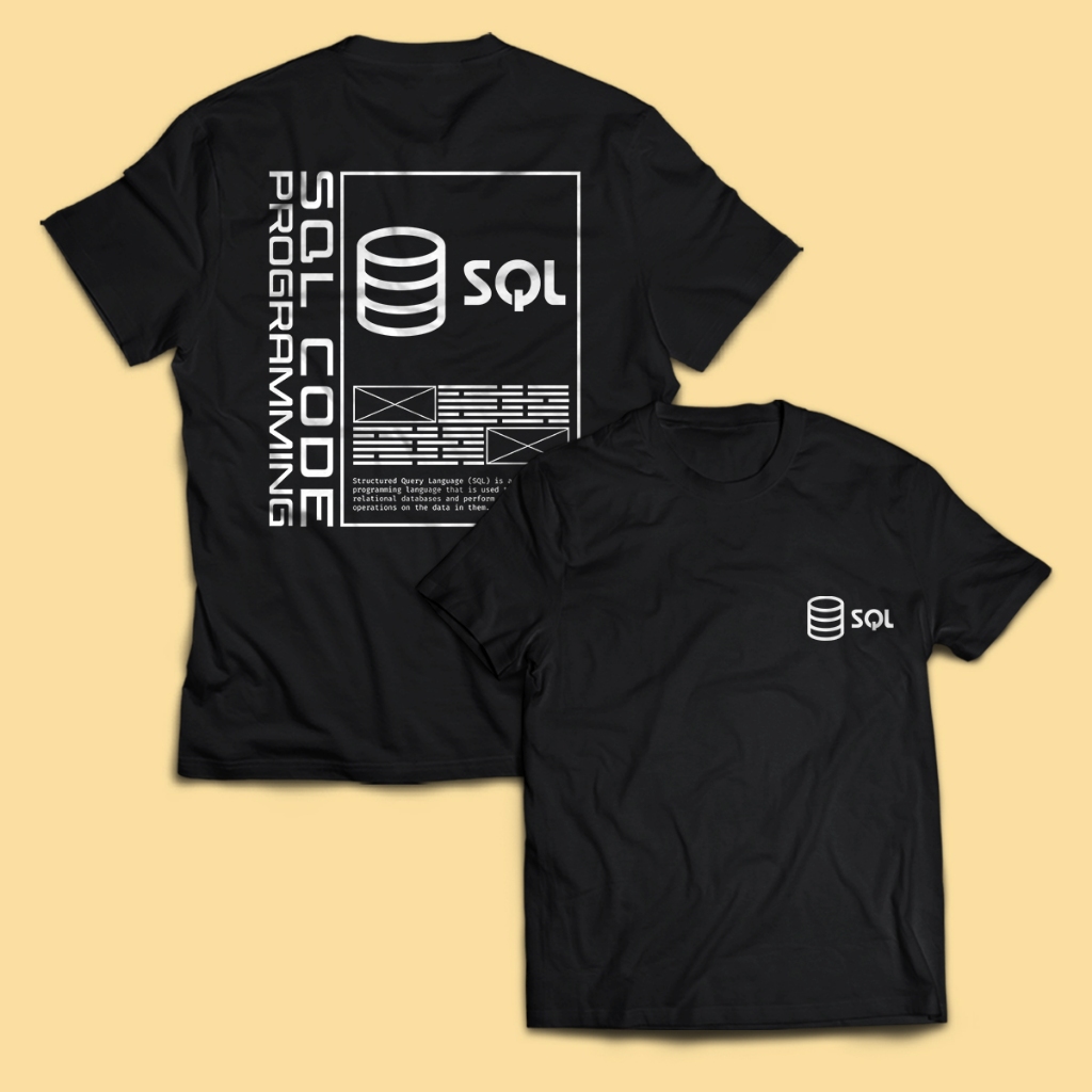 Sql CODE PROGRAMING เสื้อยืดผู้ชายผู้ใหญ่ Unisex Tops PakeKaos | Shopee ...