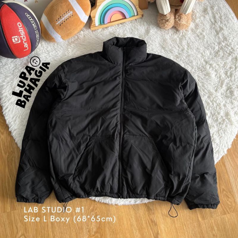 Lab STUDIO 1 Black Bubble Puffer Boxy Jacket ไซส์ fit L • ของแท้ 100% ...