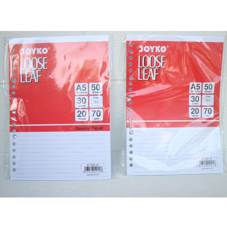 Fill Binder Loose Leaf A5 เติม 50 แผ่นต่อ 2 แพ็ค Joyko | Shopee Thailand