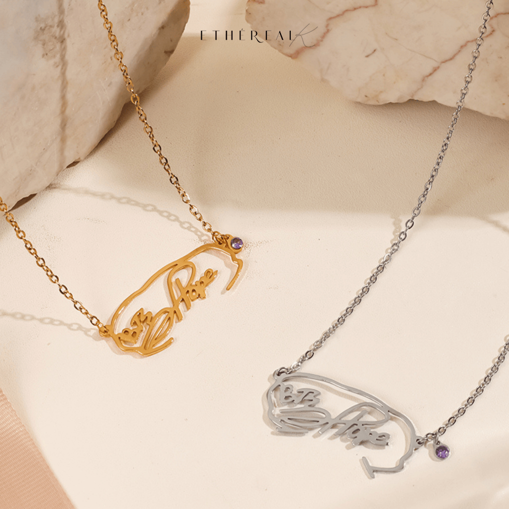 Etherealk - ซีรีส์ลายเซ็น J-Hope BTS | สร้อยคอโซ่สแตนเลสชุบทอง BTS ...
