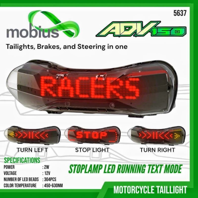 ไฟหยุด LED พร้อมไฟเลี้ยว adv 150 adv 160 ไฟ LED ด้านหลัง adv 150 adv ...