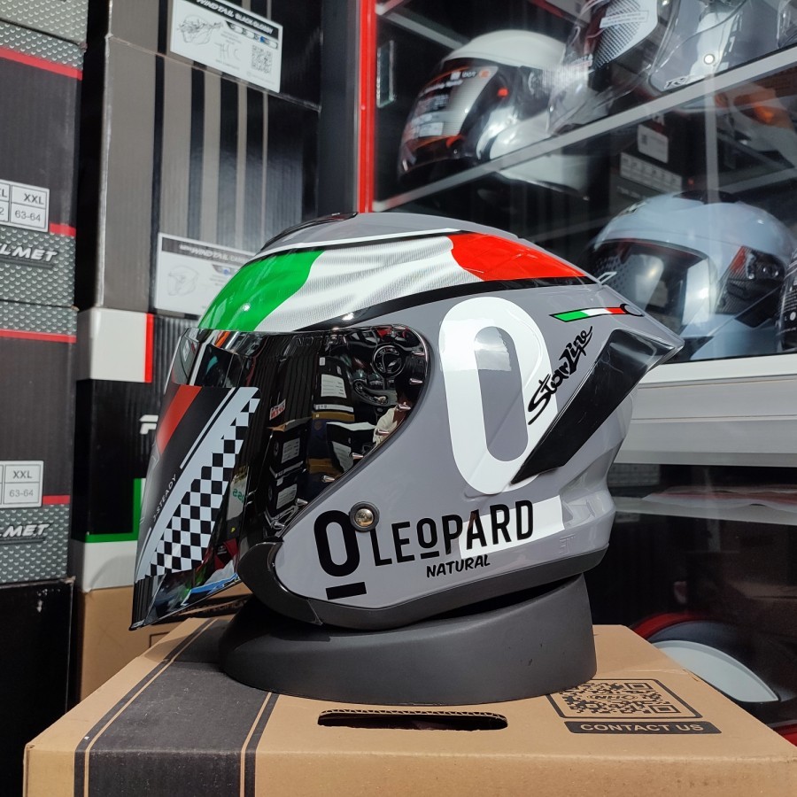 Js Armor หมวกกันน็อคครึ่งหน้า Leopard Motif Visor ควัน SNI | Shopee ...