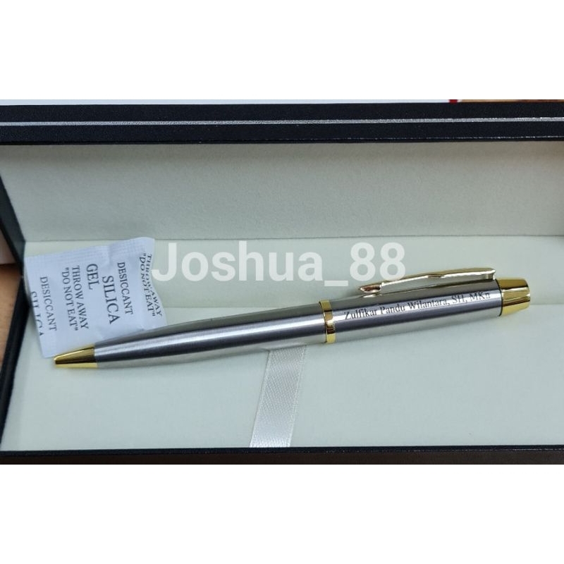 Parker IM/Sonnet/Vector Silver Gold Pen สามารถแกะสลักชื่อโลโก้ของคุณเอง ...