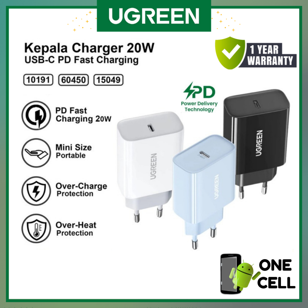 UGREEN หัวชาร์จ 20W พอร์ต Type-C Shell HP Type C Universal Android ...