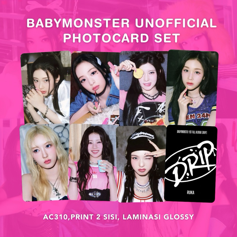 [ตอนที่ 2] [ชุด] BABYMONSTER BAEMON DRIP ERA Unofficial Photocard Set ...
