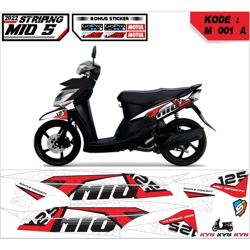 Mio sporty Striping/Yamaha Mio สติ๊กเกอร์รถมอเตอร์ไซด์ รหัส variation ...