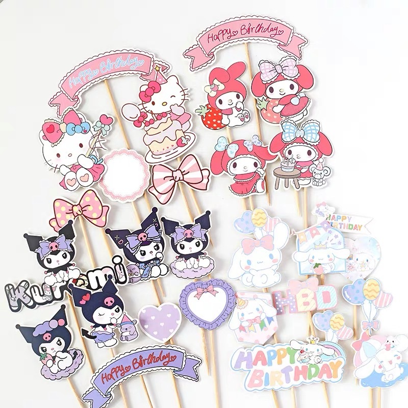 Sanrio PAPER เค้ก TOPPER kuromi my melody cinamorroll hello kitty ...