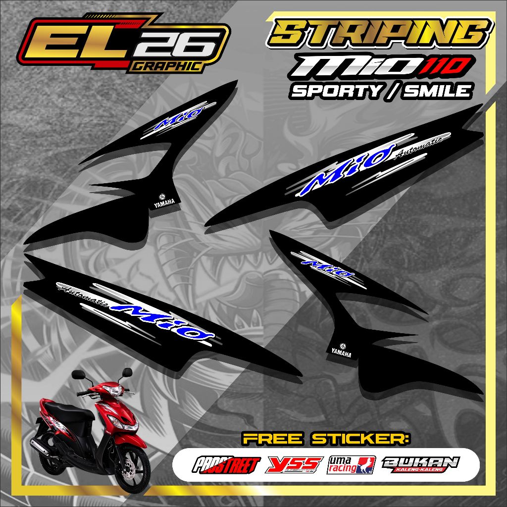 สติ๊กเกอร์แถบ Yamaha MIO SPORTY - MIO SPORTY RACING VER STRIPING ...