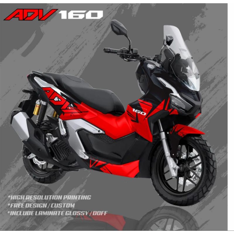 MERAH ADV 160 Full Body Decal Sticker with Simple Red Racing Motif ...
