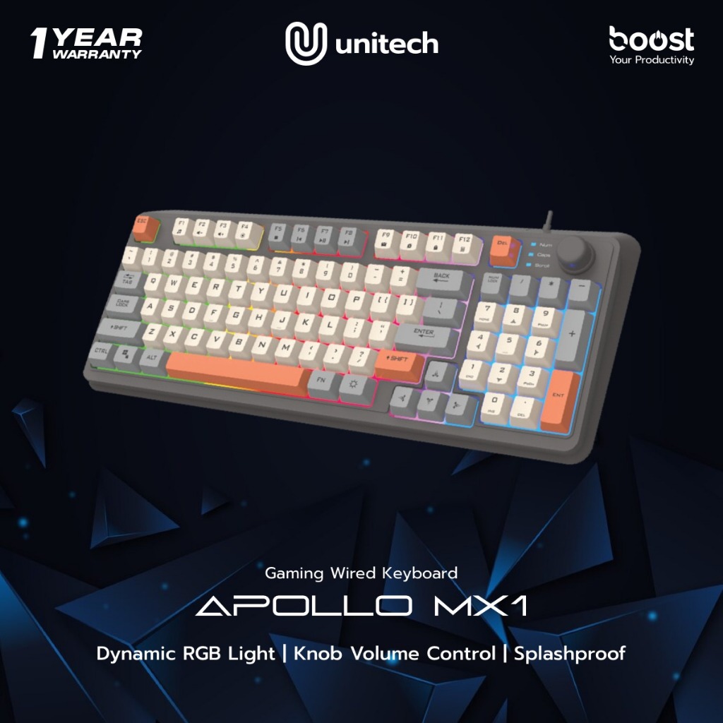 Unitech APOLLO MX1 Membrane Gaming Keyboard คีย์บอร์ดโหมดการเล่นเกม ...