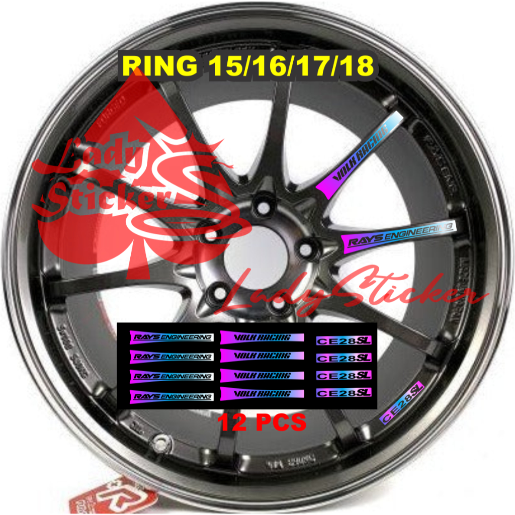 CE28 RIMS สติ๊กเกอร์ VOLK RACING RAYS ENGINEERING CE28 12 ชิ้น สี ...