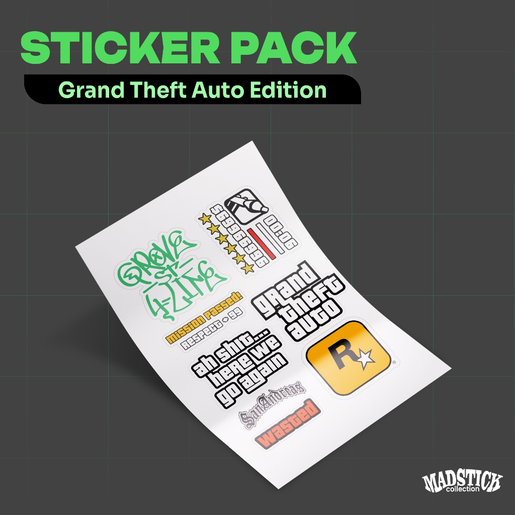 สติ๊กเกอร์ PACK GTA / ROCKSTAR STICKER / สติ๊กเกอร์เกม / สติ๊กเกอร์ ...