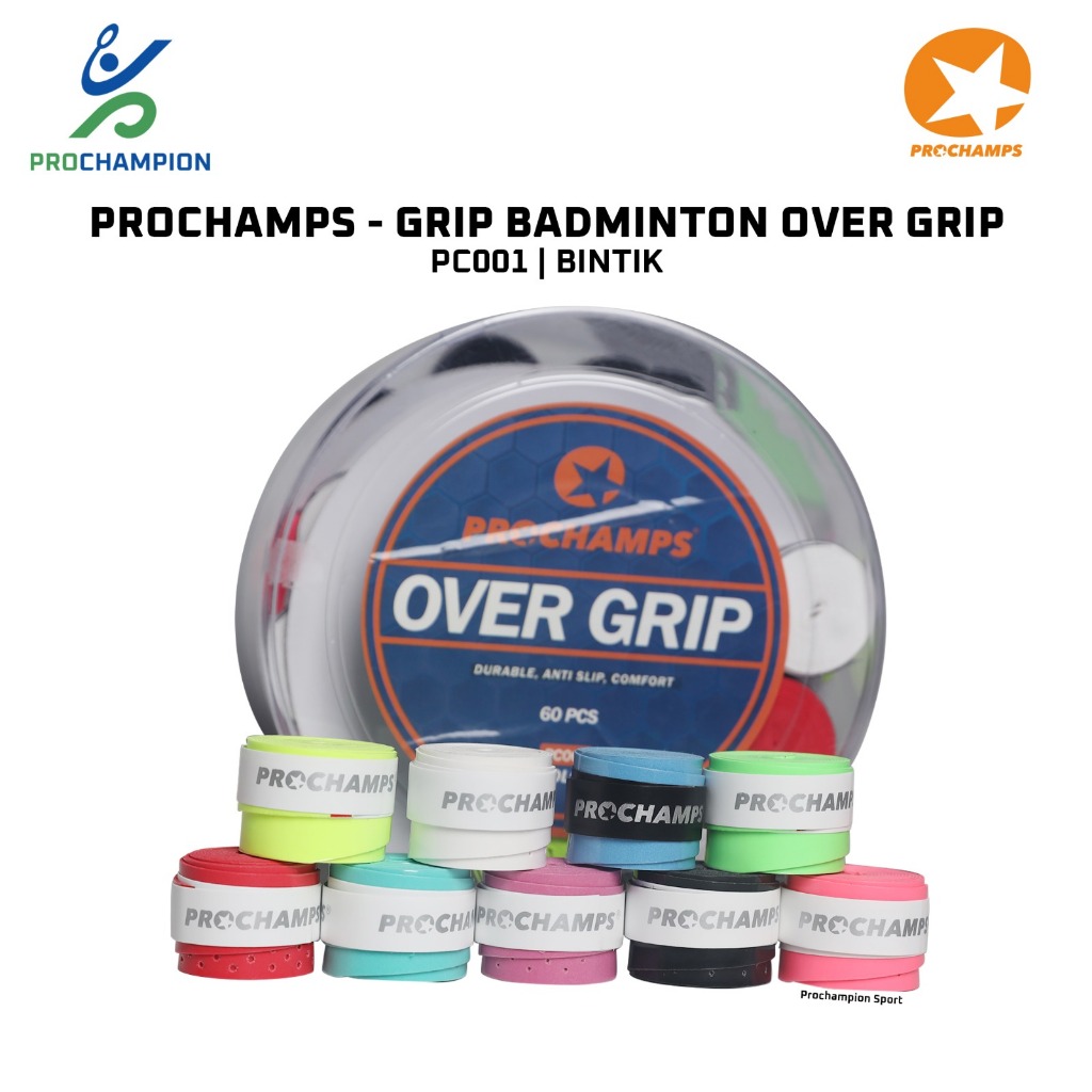 PROCHAMPS ด้ามจับยางแบดมินตัน Over Grip PC001 / PC 001 Spot | Shopee ...