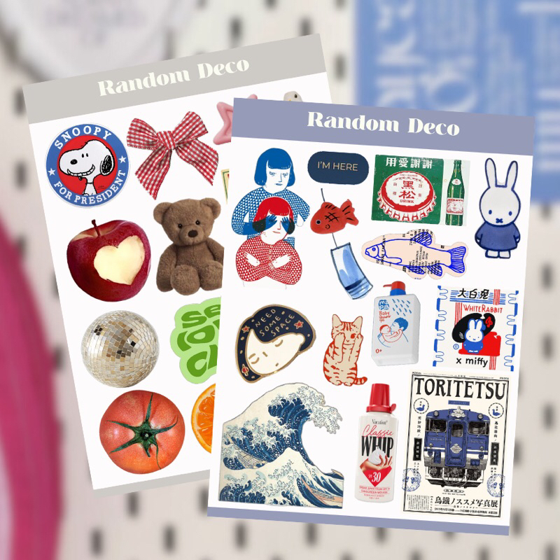 แผ่นสติ๊กเกอร์ RANDOM DECO สําหรับ JOURNALING | Shopee Thailand