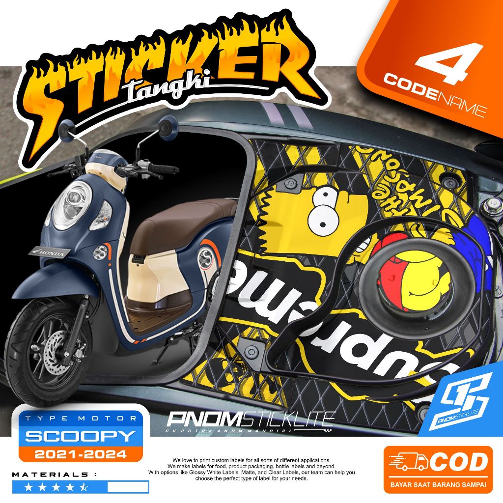 ใหม่ SCOOPY TANK STICKER 2020 - 2023 ANTI-FADE SCOOPY STRIPING STICKER ...