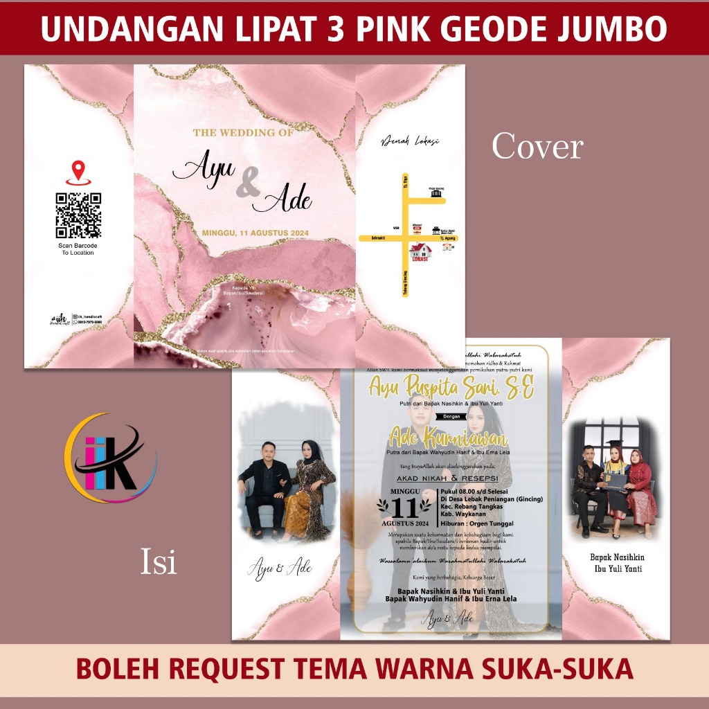 จัมโบ้ GEODE PINK 3 FOLD INVITATION | Shopee Thailand