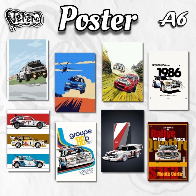 Rally Cars Poster Pack บรรจุ 8 ชิ้น A6 ชิ้น | Shopee Thailand