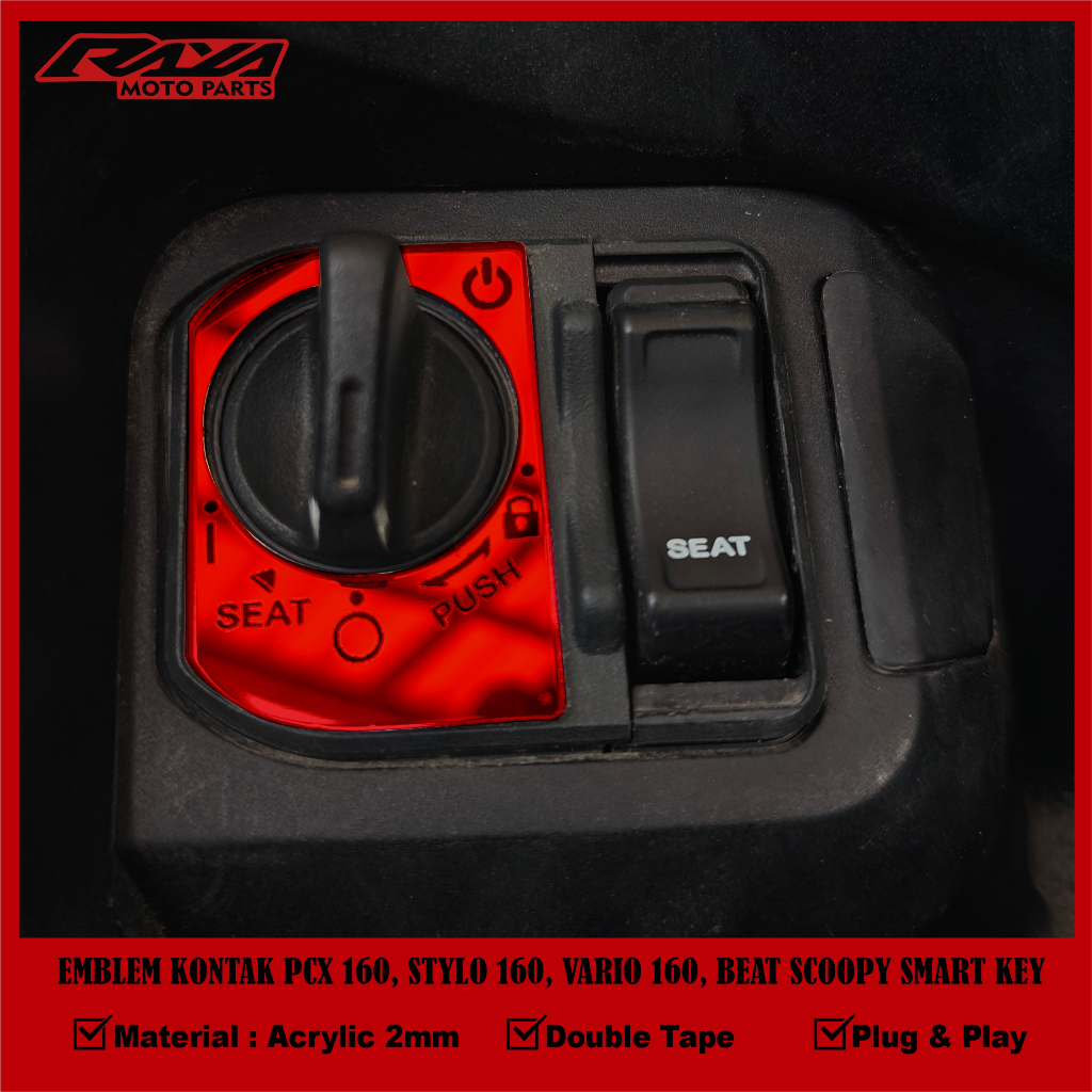 RAYA Emblem Garnish กุญแจจุดระเบิด Honda Beat Deluxe Smart Key, PCX 160 ...