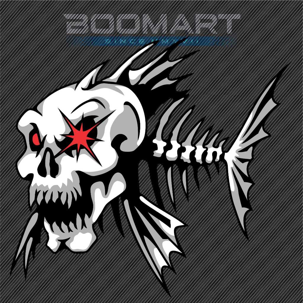 A4 FISH SKULL CHARACTER สติ๊กเกอร์ | Shopee Thailand
