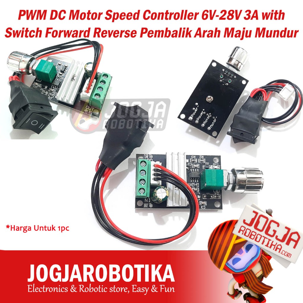 PWM DC Motor Speed Controller 6V-28V 3A พร้อมสวิตช์ไปข้างหน้าย้อนกลับไป ...