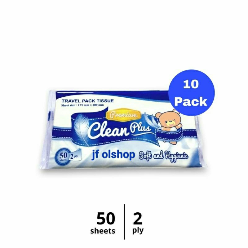 | แพ็คเกจ CONTAINS 10 | Clean Plus กระดาษเช็ดหน้า Travel Pack 50s 2ply ...