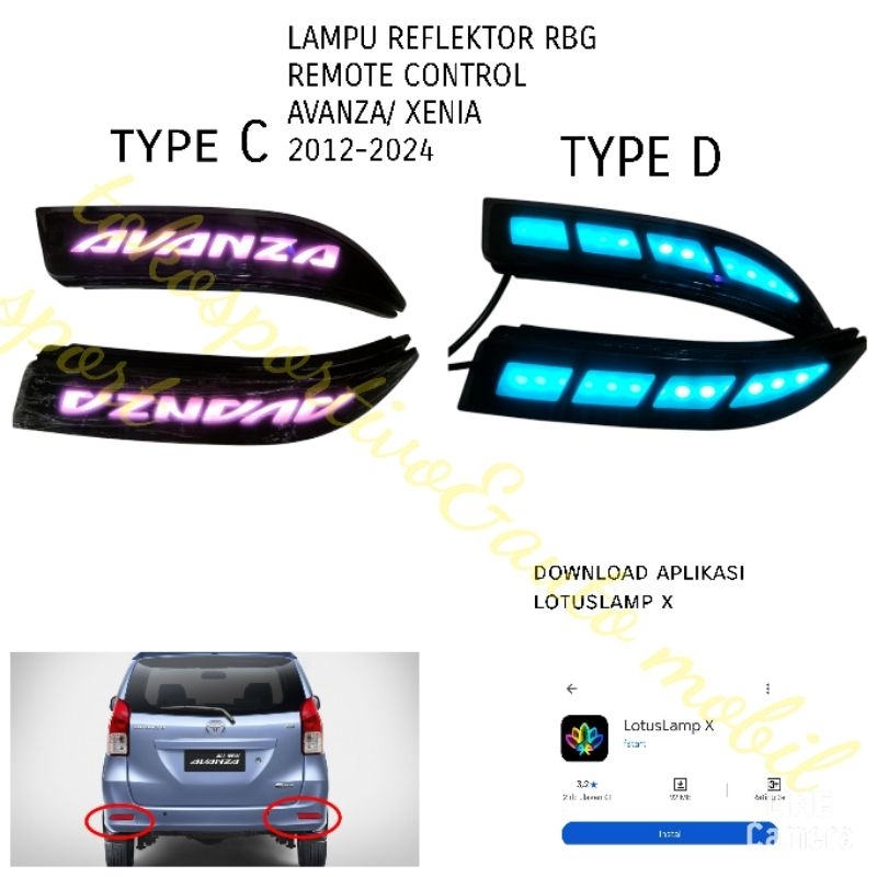 REAR BUMPER REFLECTTOR LIGHTS RGB ใหม่ทั้งหมด AVANZA FENIA 2012-2022 ...