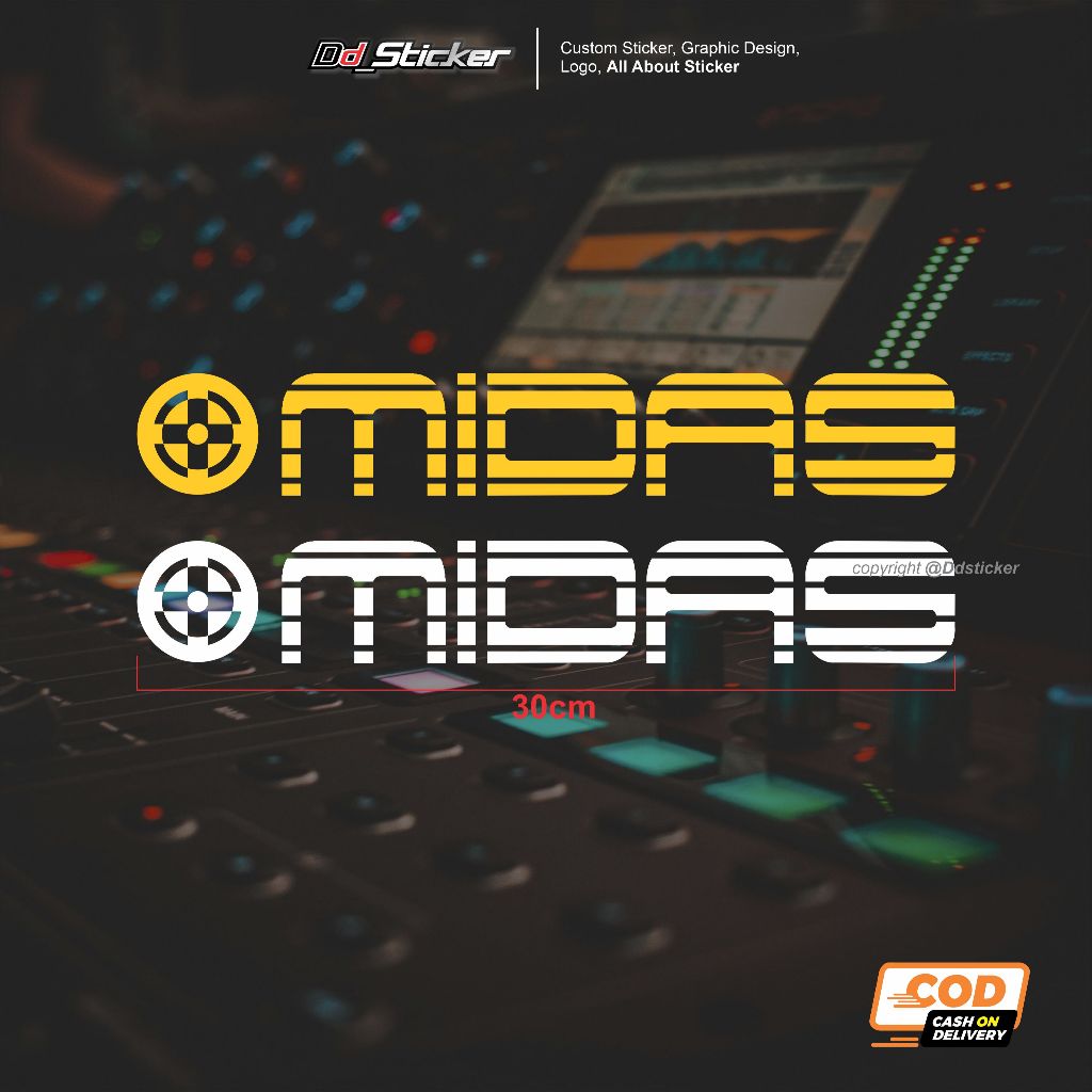 MIDAS Audio Mixer Logo Sticker (สติ๊กเกอร์ตัด) Hardcase Audio Sticker ...