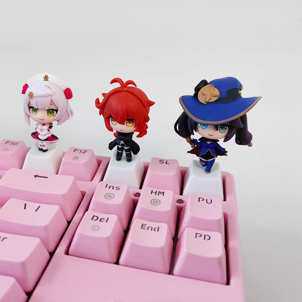 Genshin Impact Zhongli Paimon Mona คีย์บอร์ด keycaps บุคลิกภาพ Handmade ...