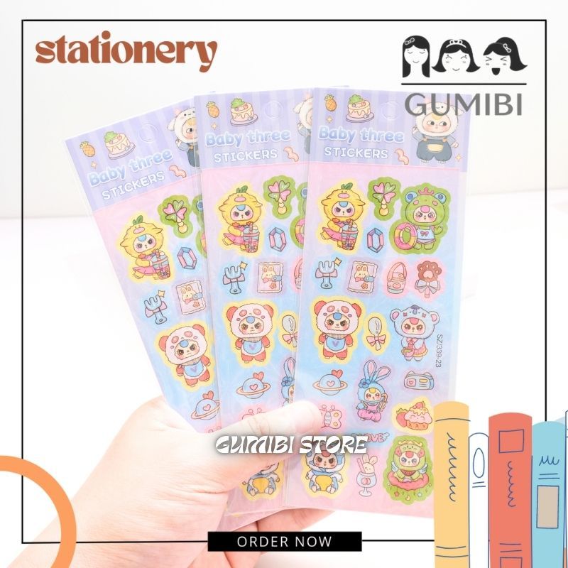 Alb BABY THREE STICKER HOLOGRAM STICKER BABY THREE CUTE STICKER ...