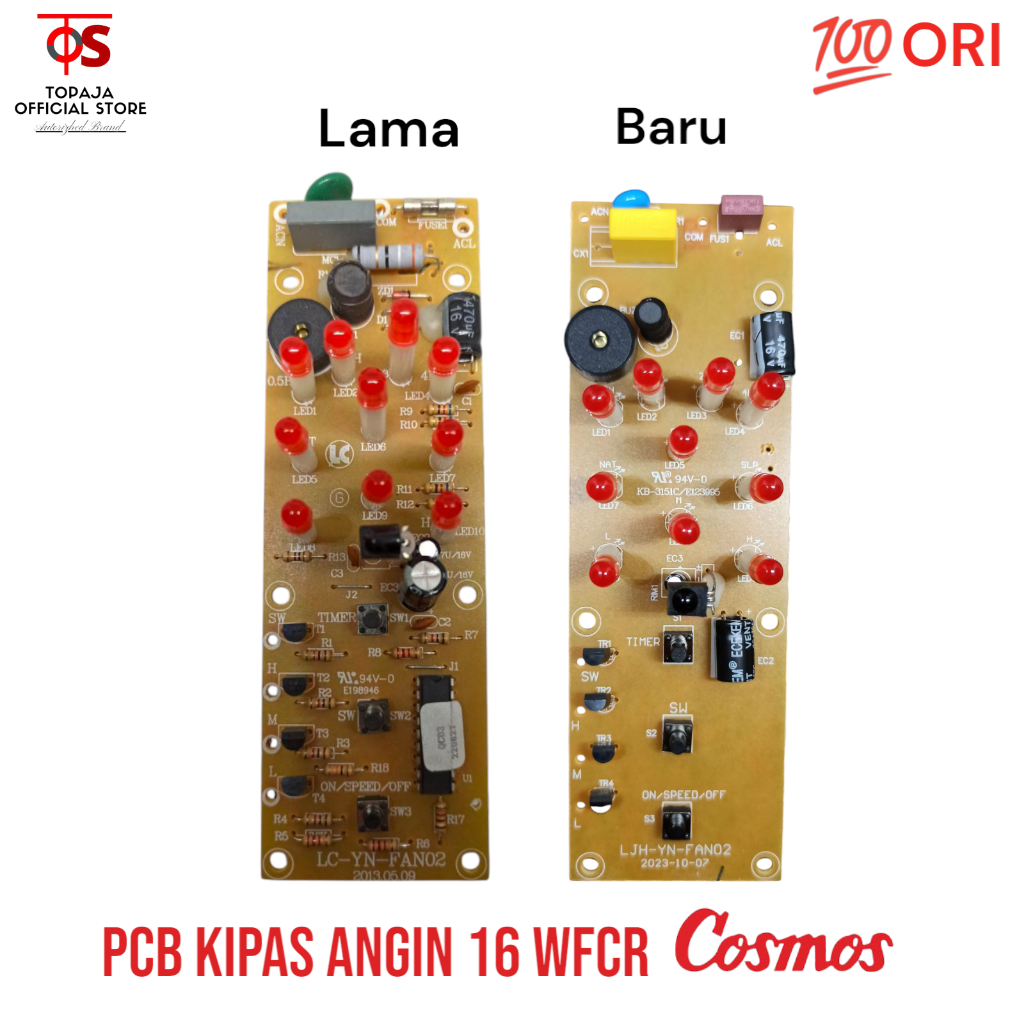 โมดูล PCB พัดลมติดผนัง Cosmos 16 WFCR ดั้งเดิม - PCB พัดลมคอสมอส ...