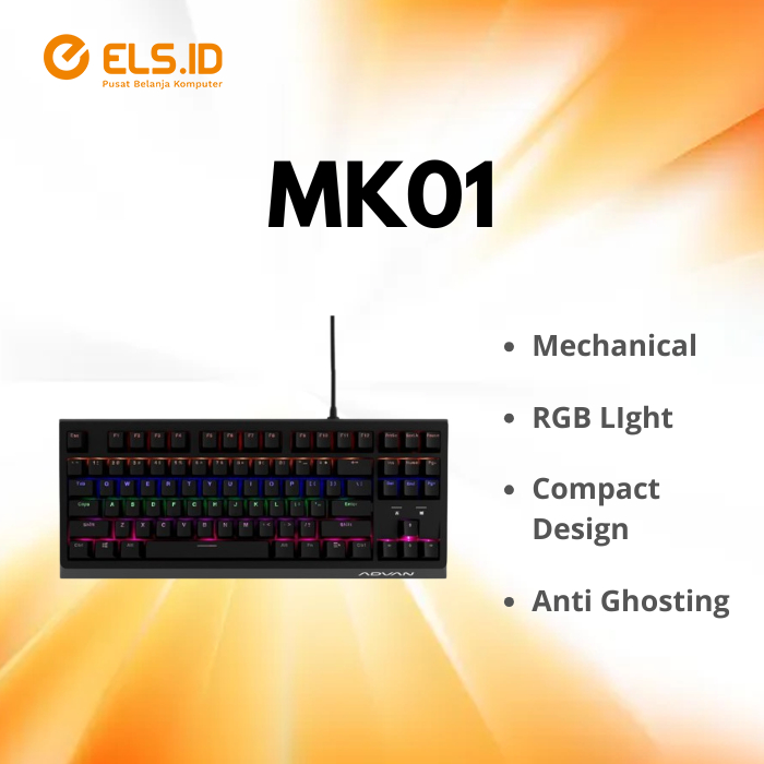 Advan MK01 คีย์บอร์ดแบบกลไก 87Keys RGB | Shopee Thailand