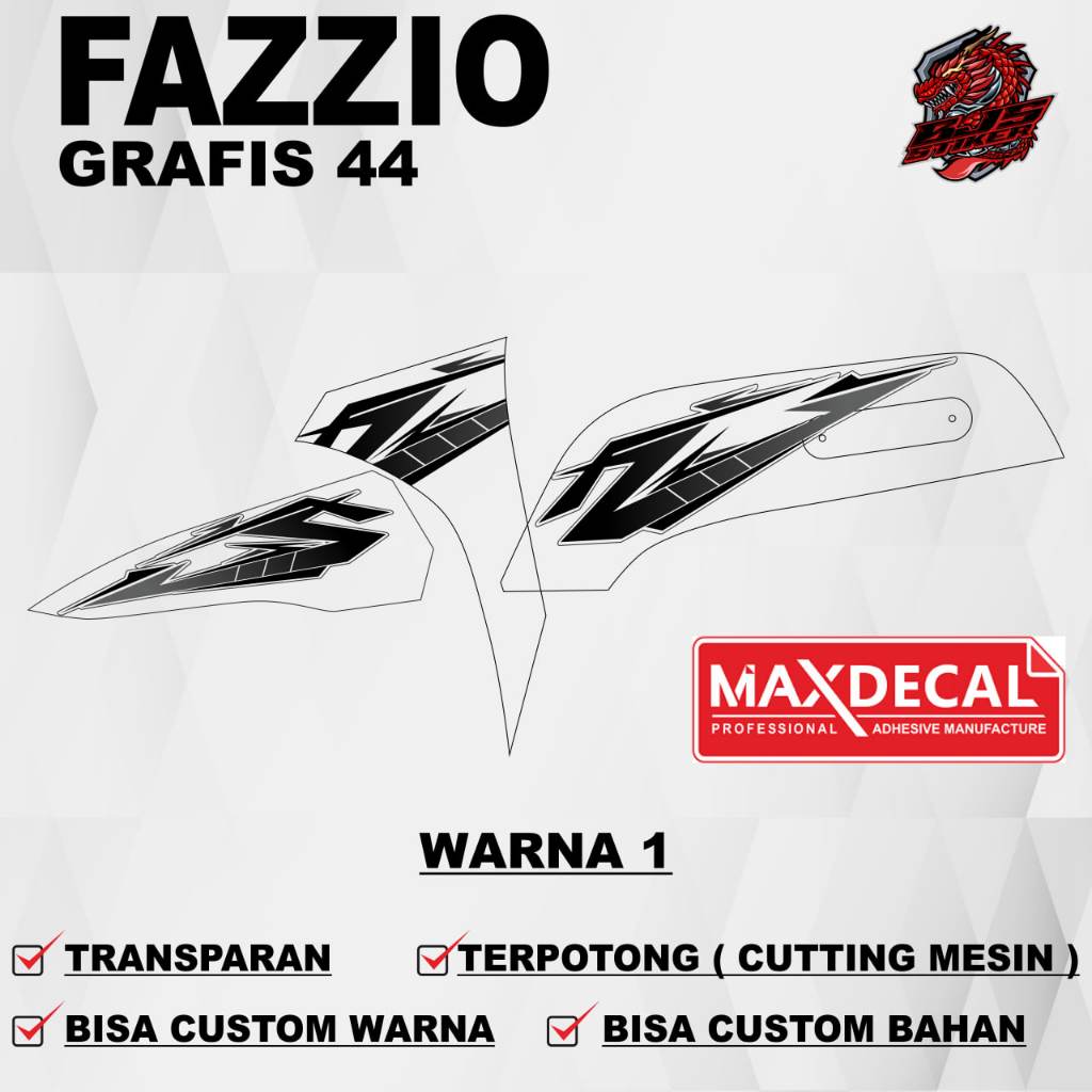 Yamaha Fazzio Striping Sticker Transparent Graphic 44 / Yamaha Fazzio ...