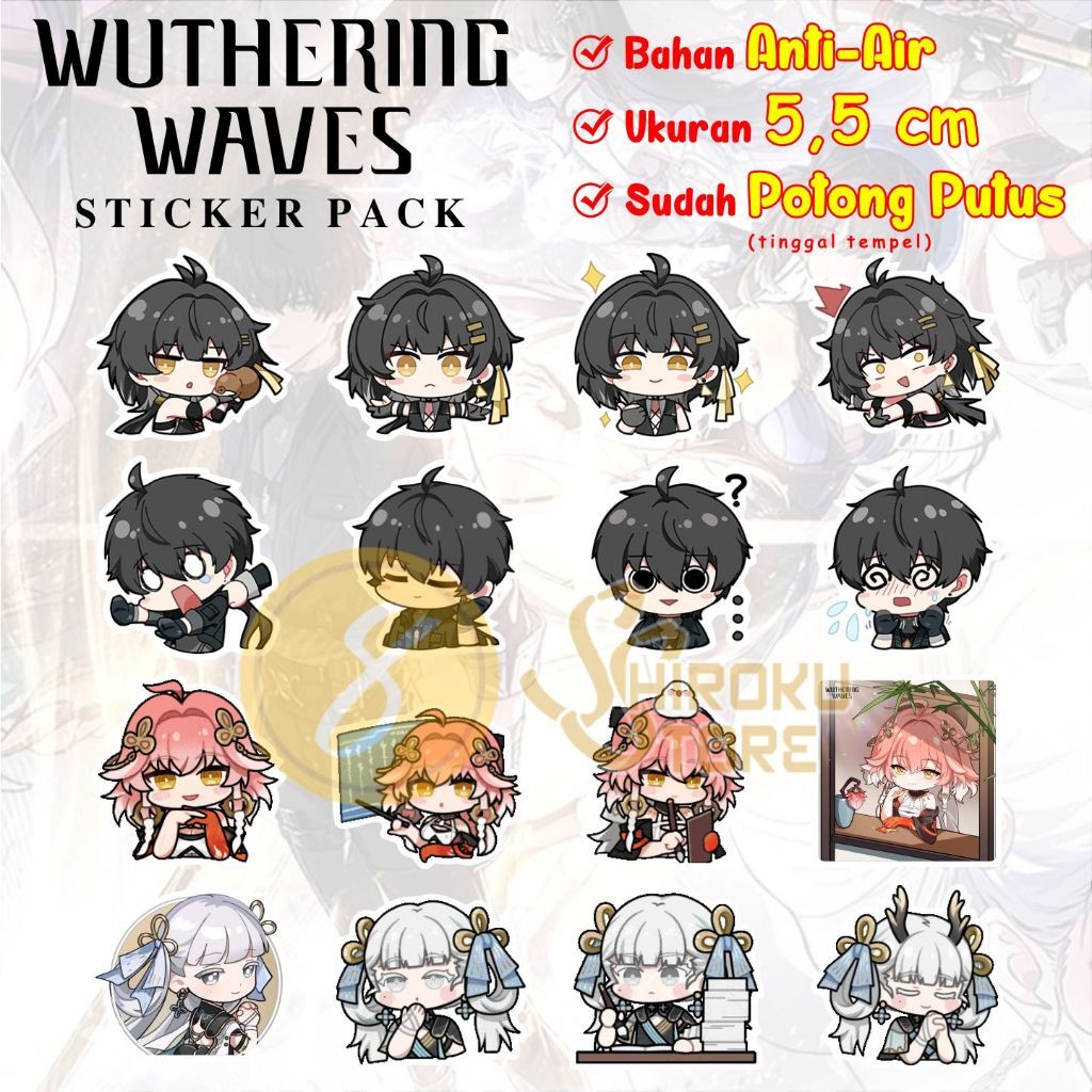 Wuthering Waves Premium Sticker Pack / ชุดสติกเกอร์กันน้ําอะนิเมะ Kuro ...