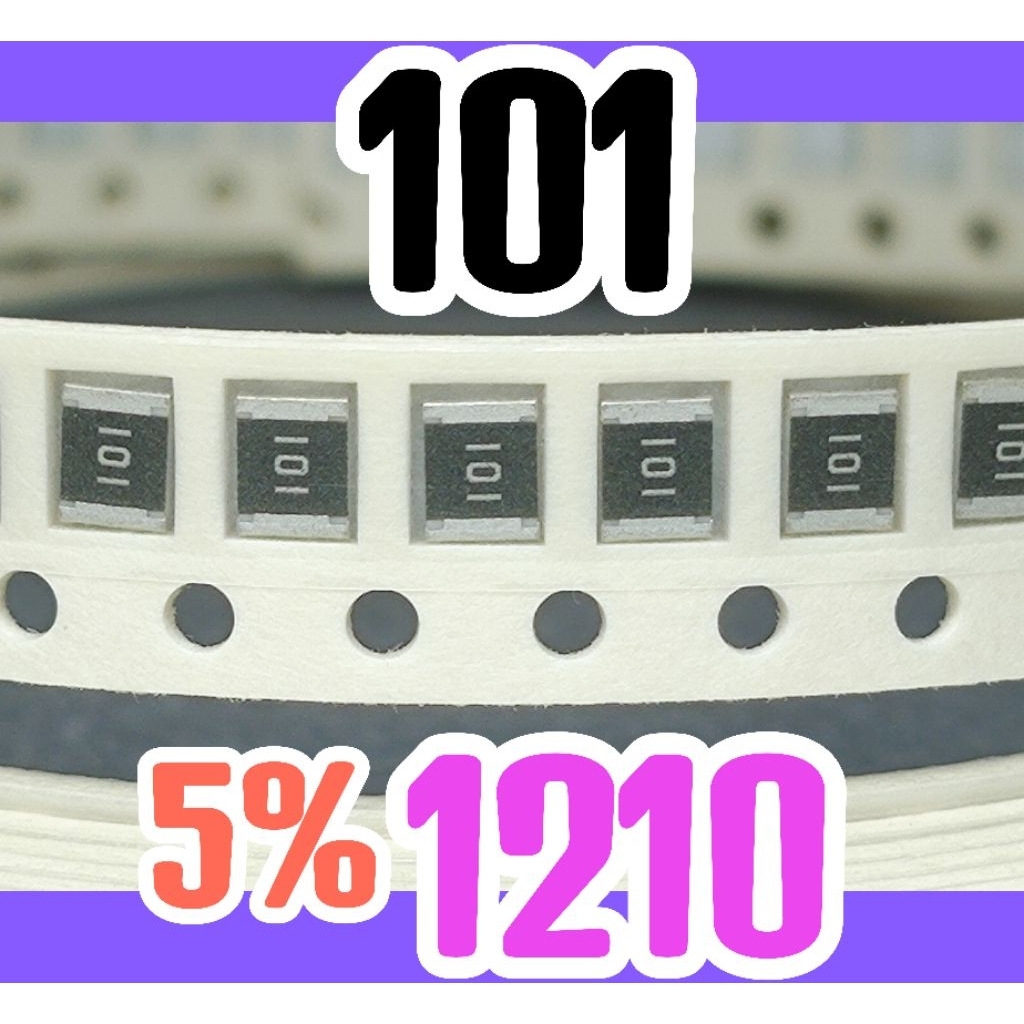 10 ชิ้น ตัวต้านทานชิป smd 101 100R ขนาด 1210 3225 5% 100 โอห์ม 100ohm ...