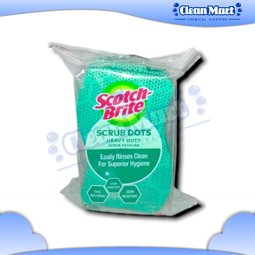 3m SCOTCH BRITE SCRUB DOTS / SPONGE COIL / 1 ชิ้น / HEAVY DUTY SCRUB ...