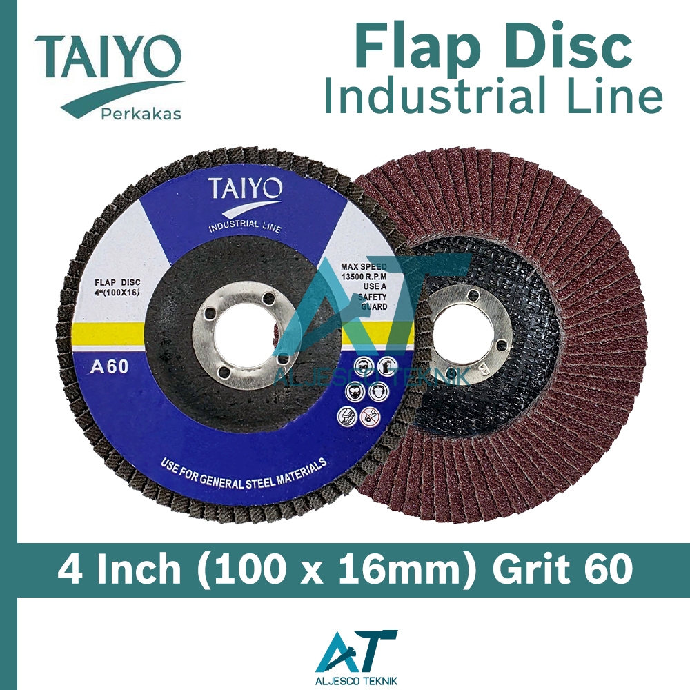 TAIYO SANDING STACKING GRIT 60 FLAP DISC 4 INCH INDUSTRAL LINE | Shopee ...