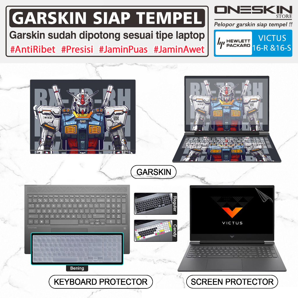 Garskin สติกเกอร์แล็ปท็อปแป้นพิมพ์ป้องกันหน้าจอ HP Victus 16-r r0555tx ...